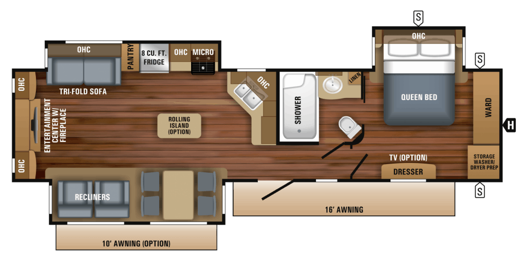 7 Massive Travel Trailer Floor Plans with 34 Slide Outs