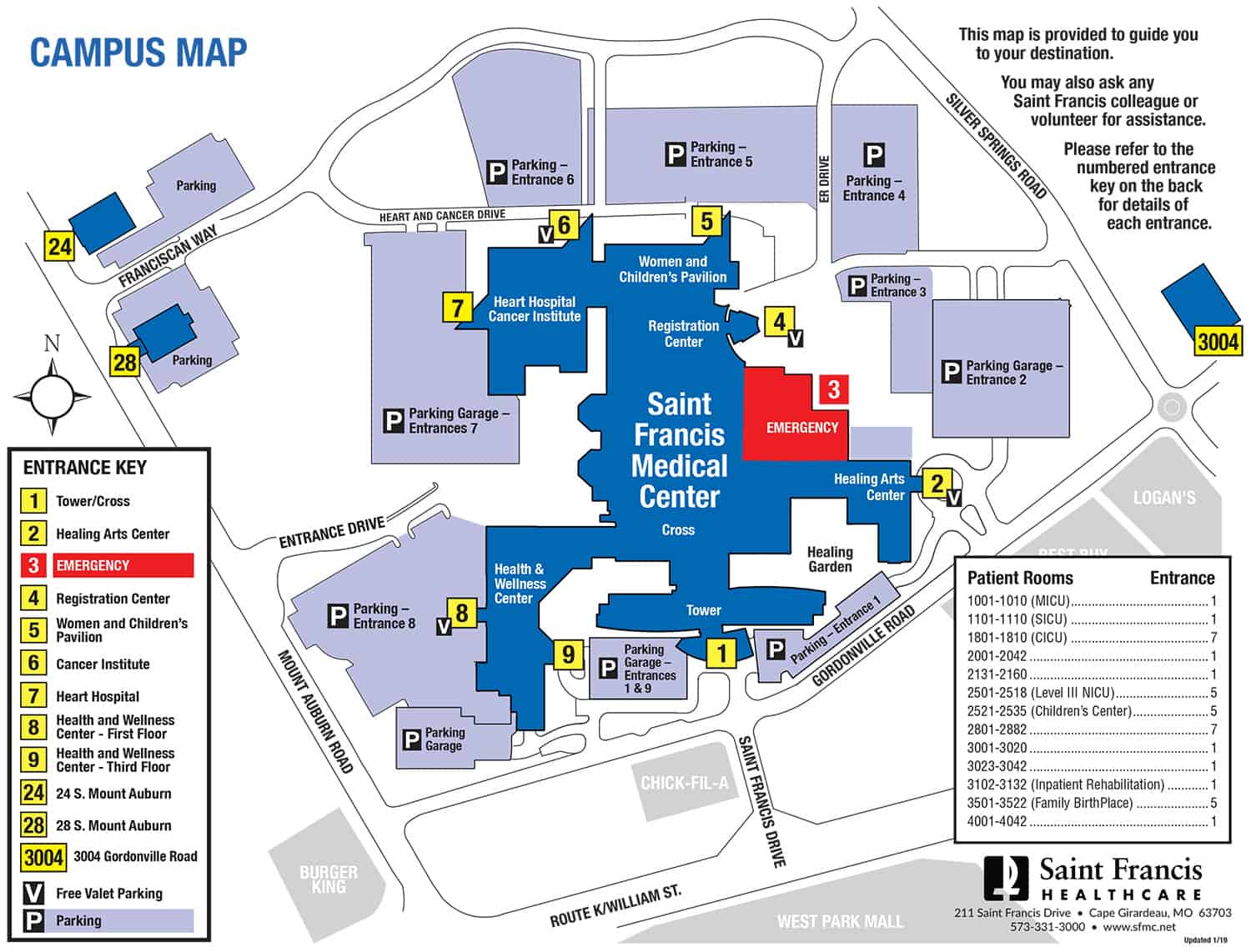 Hospital Map Driving Directions Saint Francis Medical