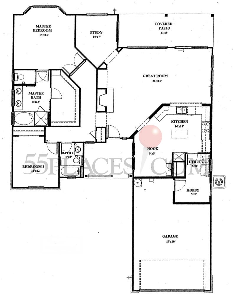 Floorplan 1729 Sq. Ft Sun City Texas 55places