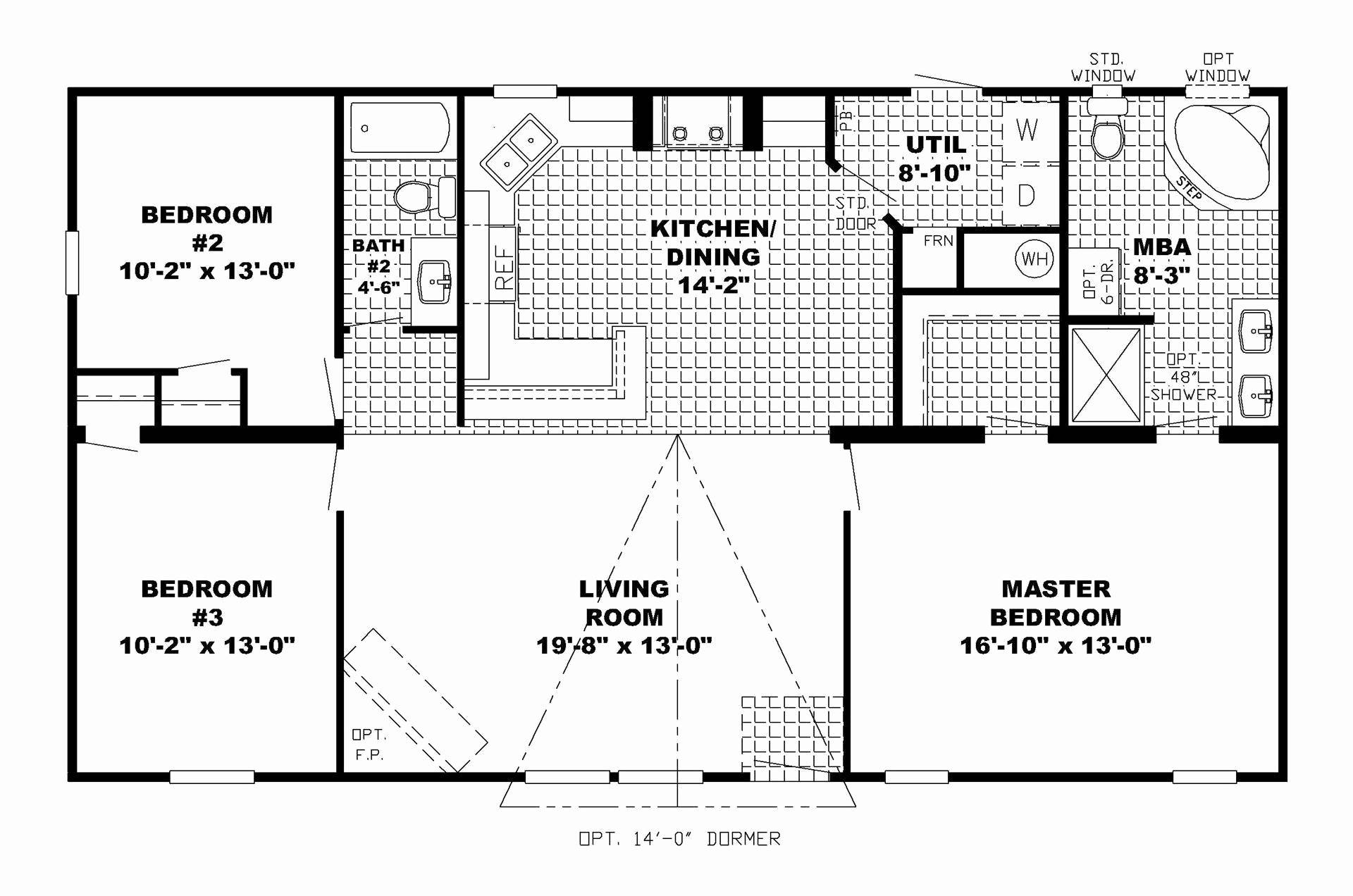 Floor Plan House Plans One Story Elegant Simple Open Ranch