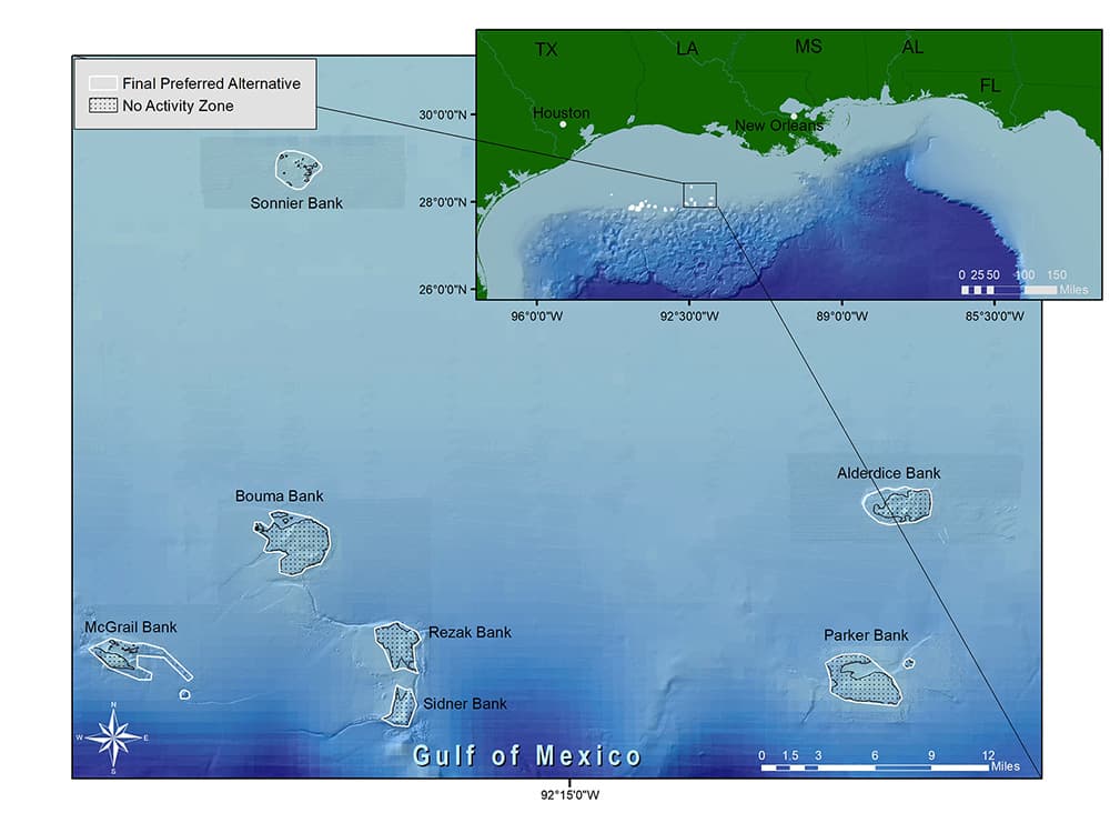 Map showing boundaries for the final preferred alternative, in the eastern portion of the expansion area