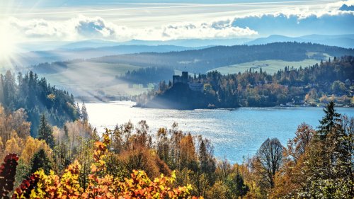 Autumn Forest River Scene Wallpaper