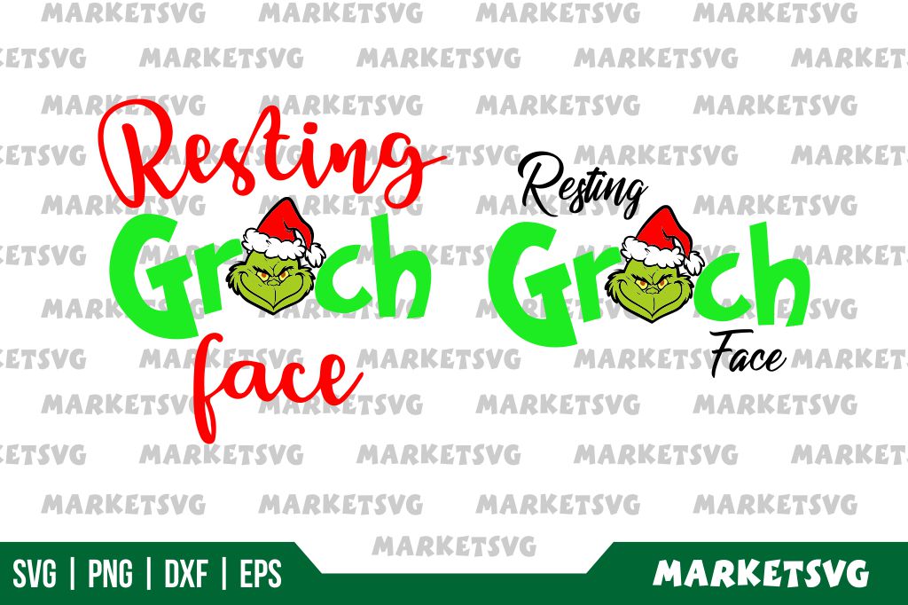 Resting Grinch Face SVG Gravectory