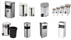 Thùng rác inox có gạt tàn