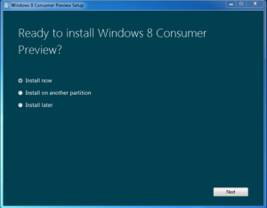 windows 8 setup process 