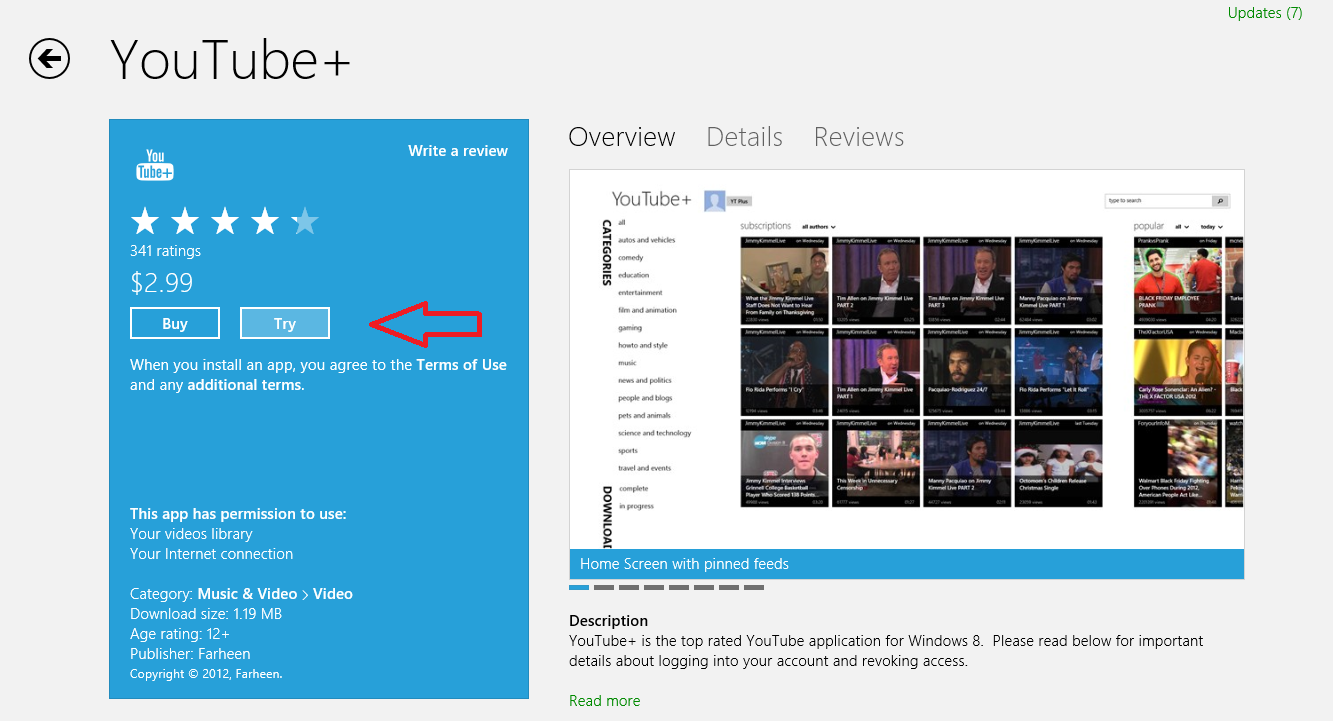 youtube+ app install on windows 8