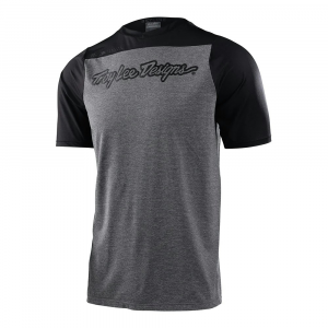 Troy Lee Designs | Skyline Ss Jersey Men's | Size Extra Large In Signature Heather Gray/black | Spandex/polyester