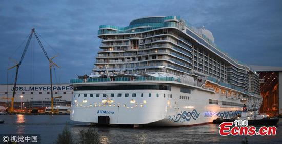 AIDAnova, World's first LNG-powered cruise ship, leaves dock