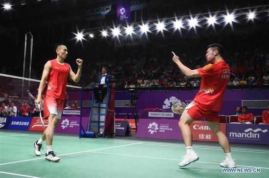 China overcome Indonesia to claim men's badminton crown at Asian Games 