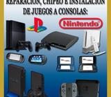 REPARACION, CHIPEO E INSTALACIÓN DE JUEGOS PS4, PS3, PS2, PSP, PS VITA, WII, 3DS