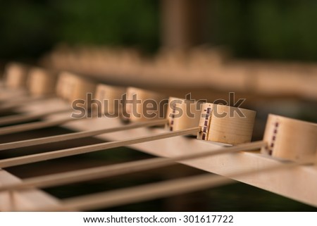 Traditional bamboo water scoop, Hishaku, Japan.