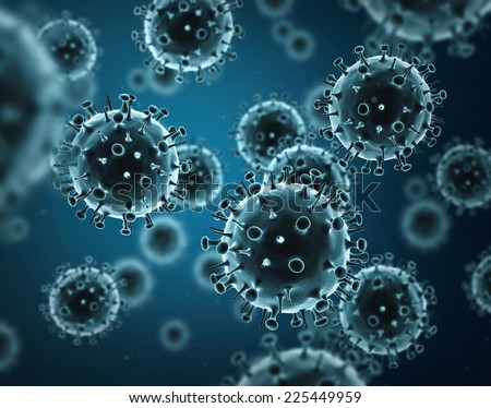 Illustration of Influenza Virus H1N1. Swine Flu.