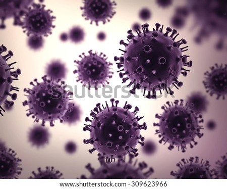 Illustration of Influenza Virus H1N1. Swine Flu.