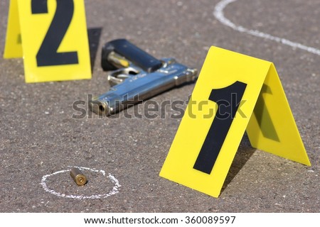 id tents at crime scene after gunfight