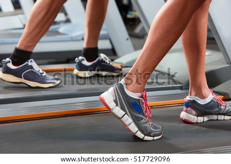 Legs on treadmill