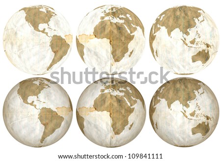 Elements of this image furnished by NASA. Views of earth made of messy loose leaf paper. Map redrawn by me using NASA map for reference http://visibleearth.nasa.gov/view.php?id=74192.