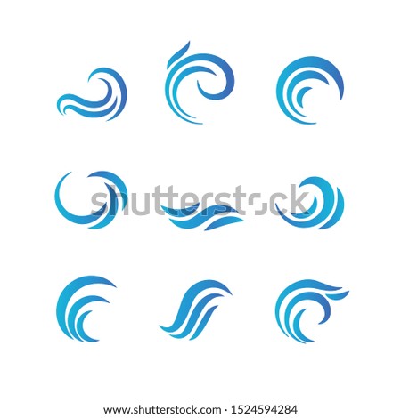 Wave emblems. Ocean water abstract isolated logos and symbols