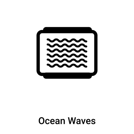 Ocean Waves icon vector isolated on white background, logo concept of Ocean Waves sign on transparent background, filled black symbol