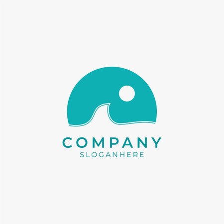 vector illustration of surf wave ocean logo icon perfect for beach resort and modern company