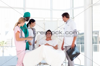 Consultation between a surgeon and a patient