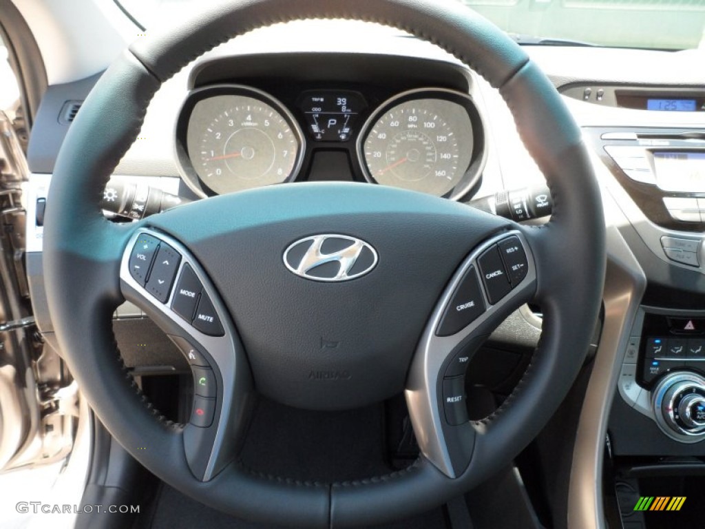 2013 Hyundai Elantra Limited Black Steering Wheel Photo #65800520