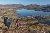 Coming down towards Storskarvatnan, calm as a mirror