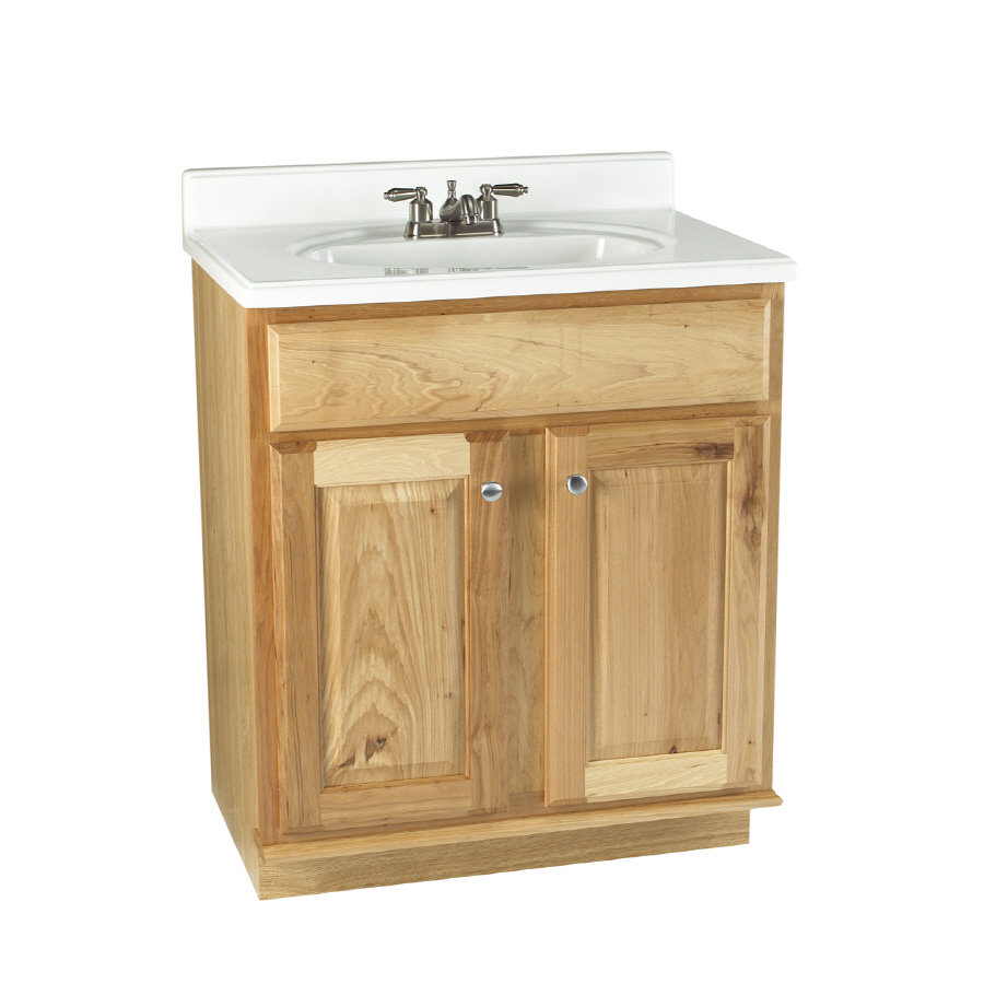 Shop allen + roth 30" Natural Carson Hickory Natural Bath ...