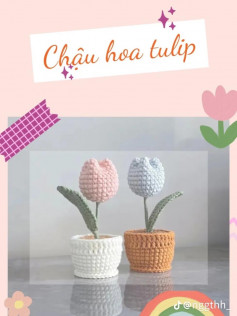 Hướng dẫn móc chậu hoa tulip