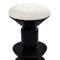 Jericho Global Bazaar White Upholstered Boucle Black Wood Counter Stool | Kathy Kuo Home