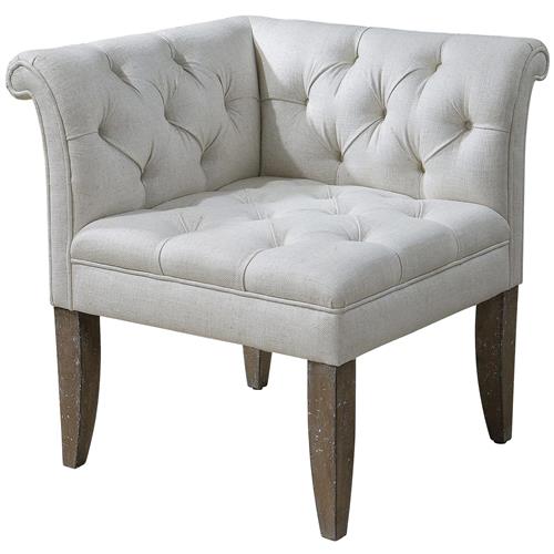 Trenton French Country Tufted Beige Linen Chesterfield Chair | Kathy Kuo Home