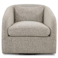 Perrin Modern Classic Grey Performance Boucle Swivel Occasional Barrel Chair