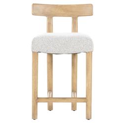 Bojana Rustic Lodge Off White Upholstered Performance Brown Wood Counter Stool