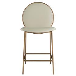 Gabby Evelyn Regency Cream Faux Leather Gold Metal Counter Stool