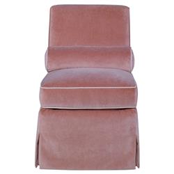 Century Allie French Country Pink Velvet Slipper Chair