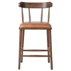 Bella Modern Classic Brown Leather Windsor Counter Stool