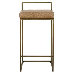 Briella Modern Classic Chestnut Brown Leather Counter Stool