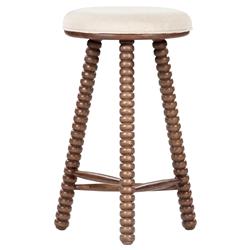 Tobi Rustic Lodge Brown Oak Wood Spindle Backless Counter Stool