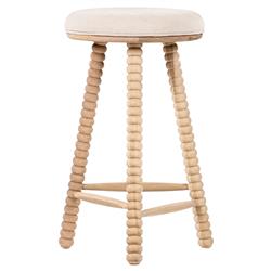 Tobi Rustic Lodge Natural Oak Wood Spindle Backless Counter Stool