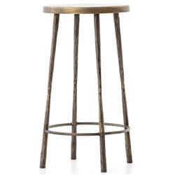 Vito Industrial Loft Hand Wrought Antique Brass Iron Counter Stool