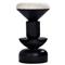 Jericho Global Bazaar White Upholstered Boucle Black Wood Counter Stool | Kathy Kuo Home