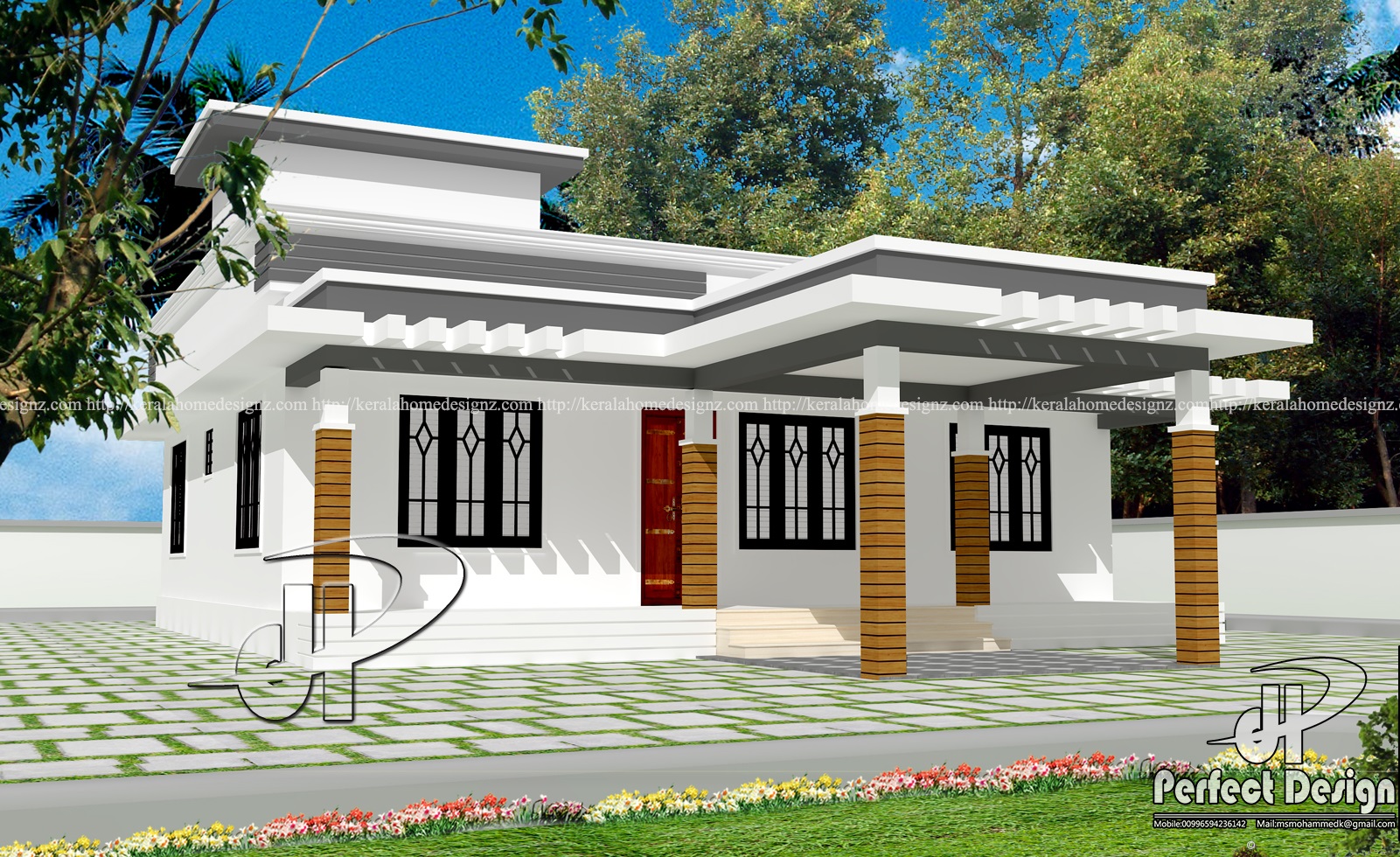 Contemporary single floor home – Kerala Home Design