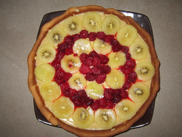 Tarte kiwi framboises