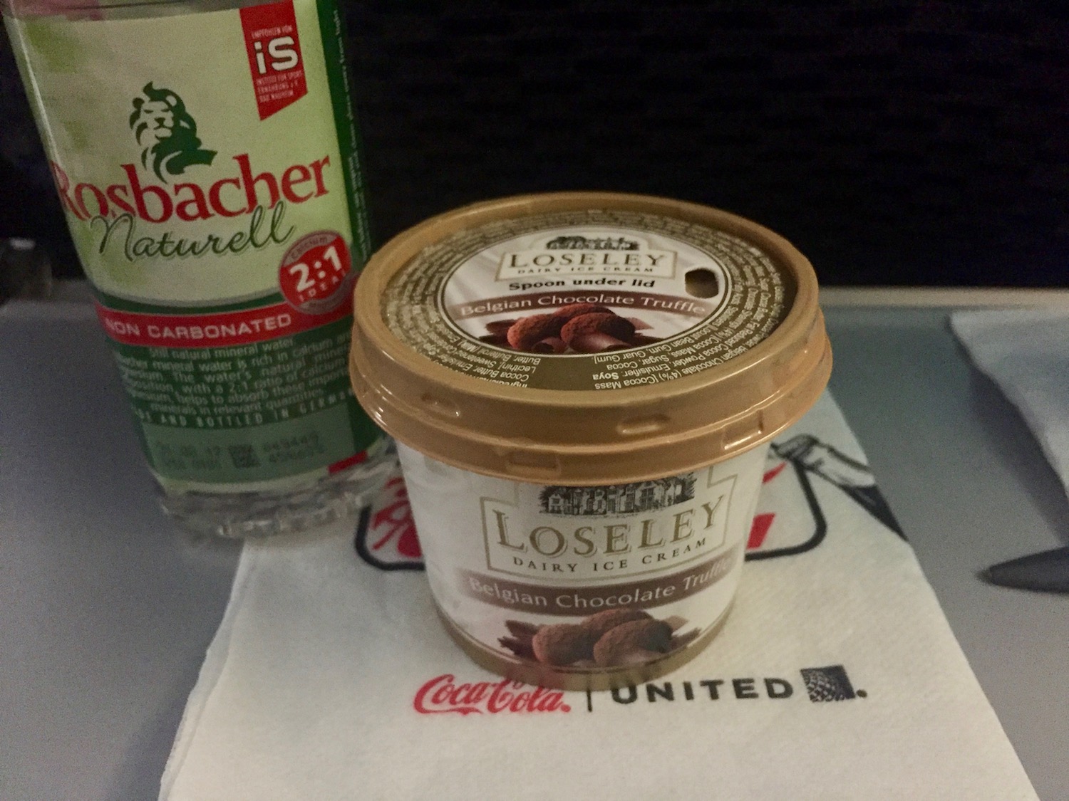 United Economy Class Ice Cream