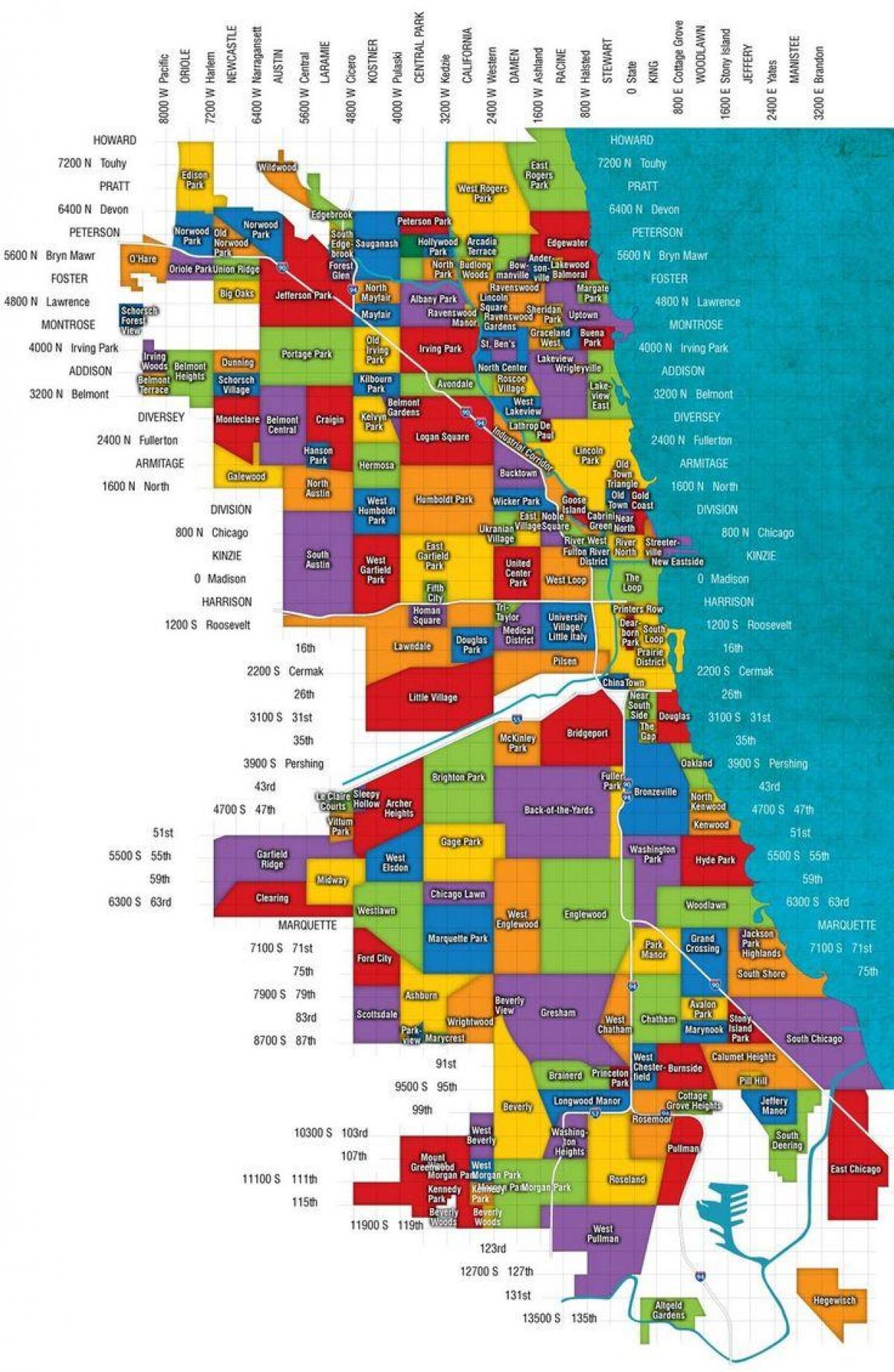 map of Chicago and suburbs