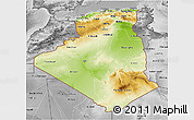 Physical 3D Map of Algeria, desaturated