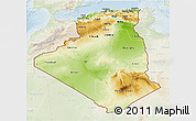 Physical 3D Map of Algeria, lighten