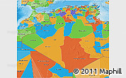 Political 3D Map of Algeria