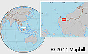 Gray Location Map of Kuching