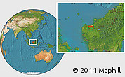 Satellite Location Map of Kuching