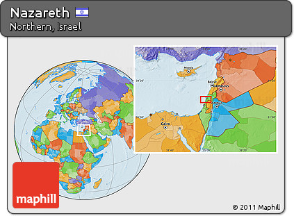 Political Location Map of Nazareth